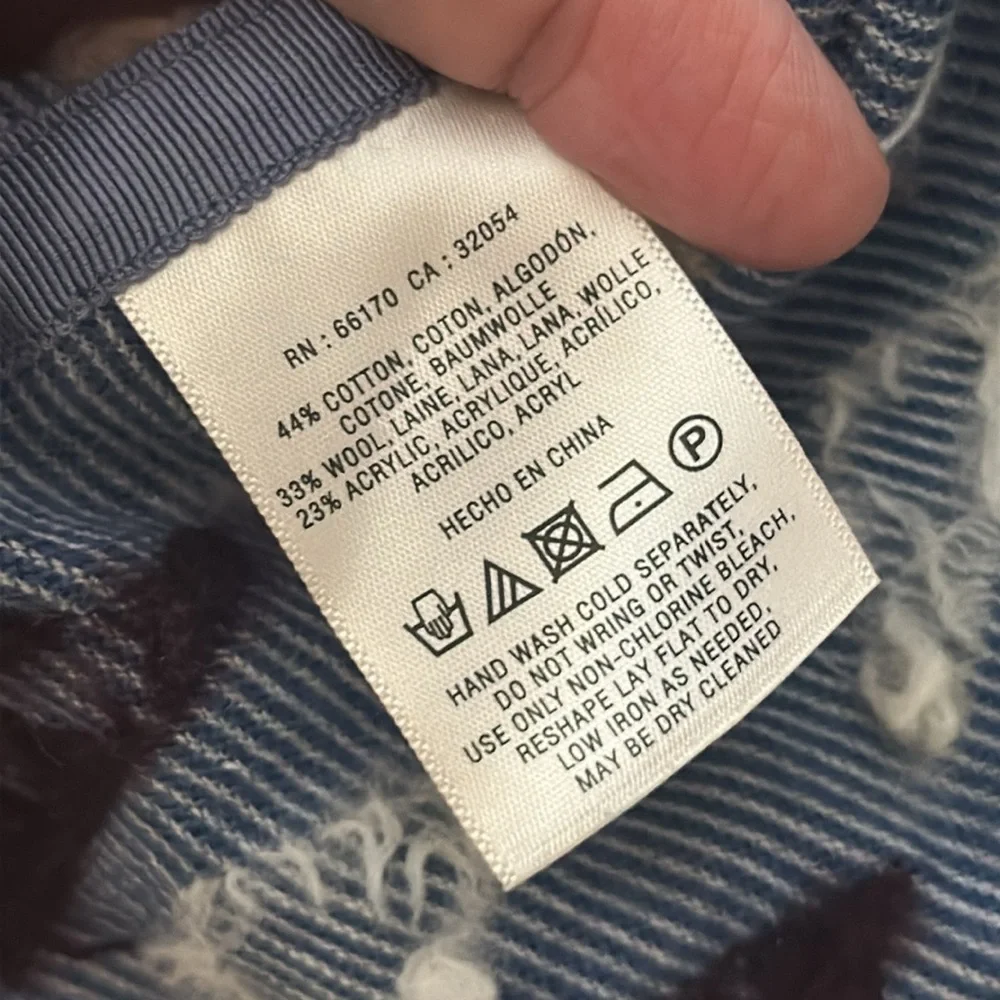 Anthropologie Aztec Embroidered Cardigan Sweater‎ Blue Size Medium Fiets Voor 2